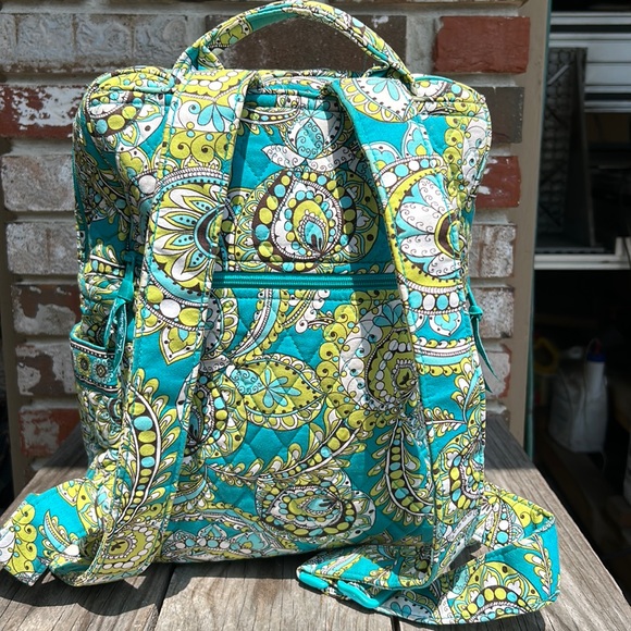 Vera Bradley Handbags - Vera Bradley L backpack quilted peacock blue 14x12x5” zip compartment ID holder